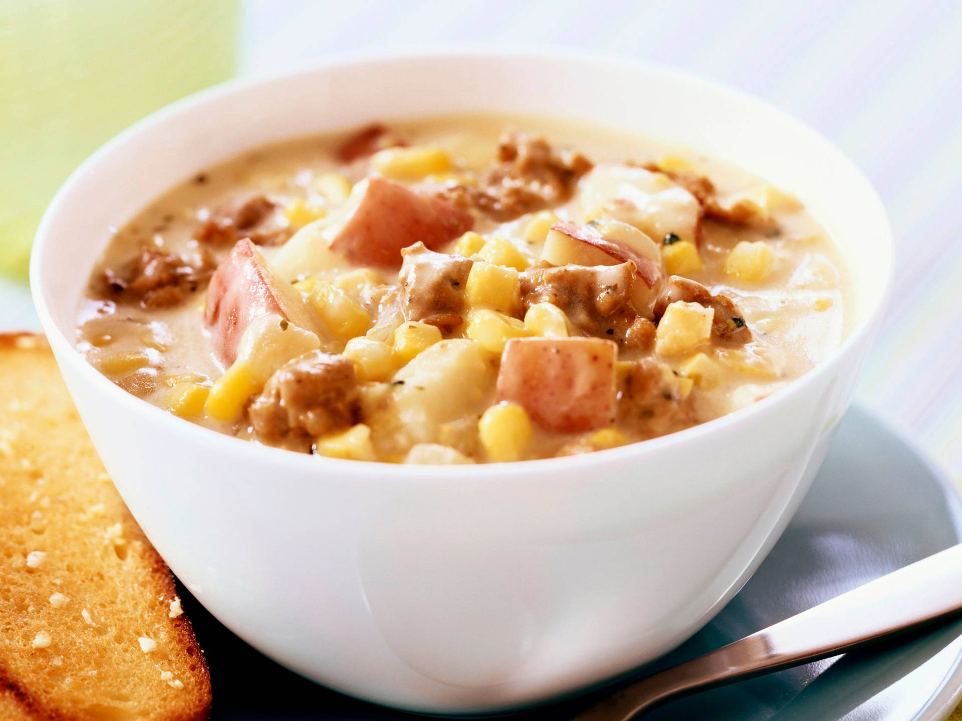 Hearty Delicious Chowder Soup Background