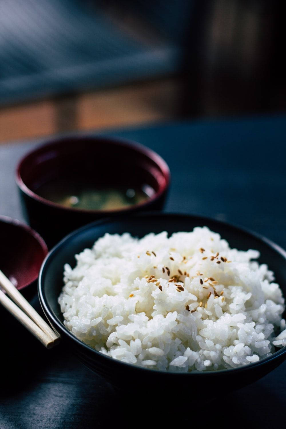 Hearty Rice Bowl With Side Dish Background