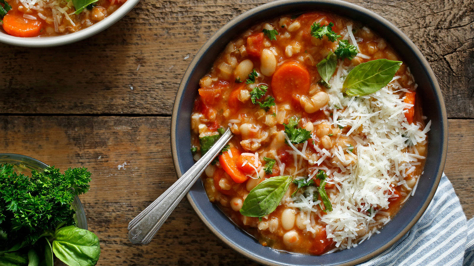 Hearty Tuscan Farro Soup Background