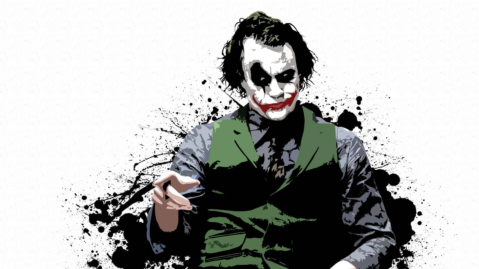 Heath Ledger Joker Art Black Paint Background