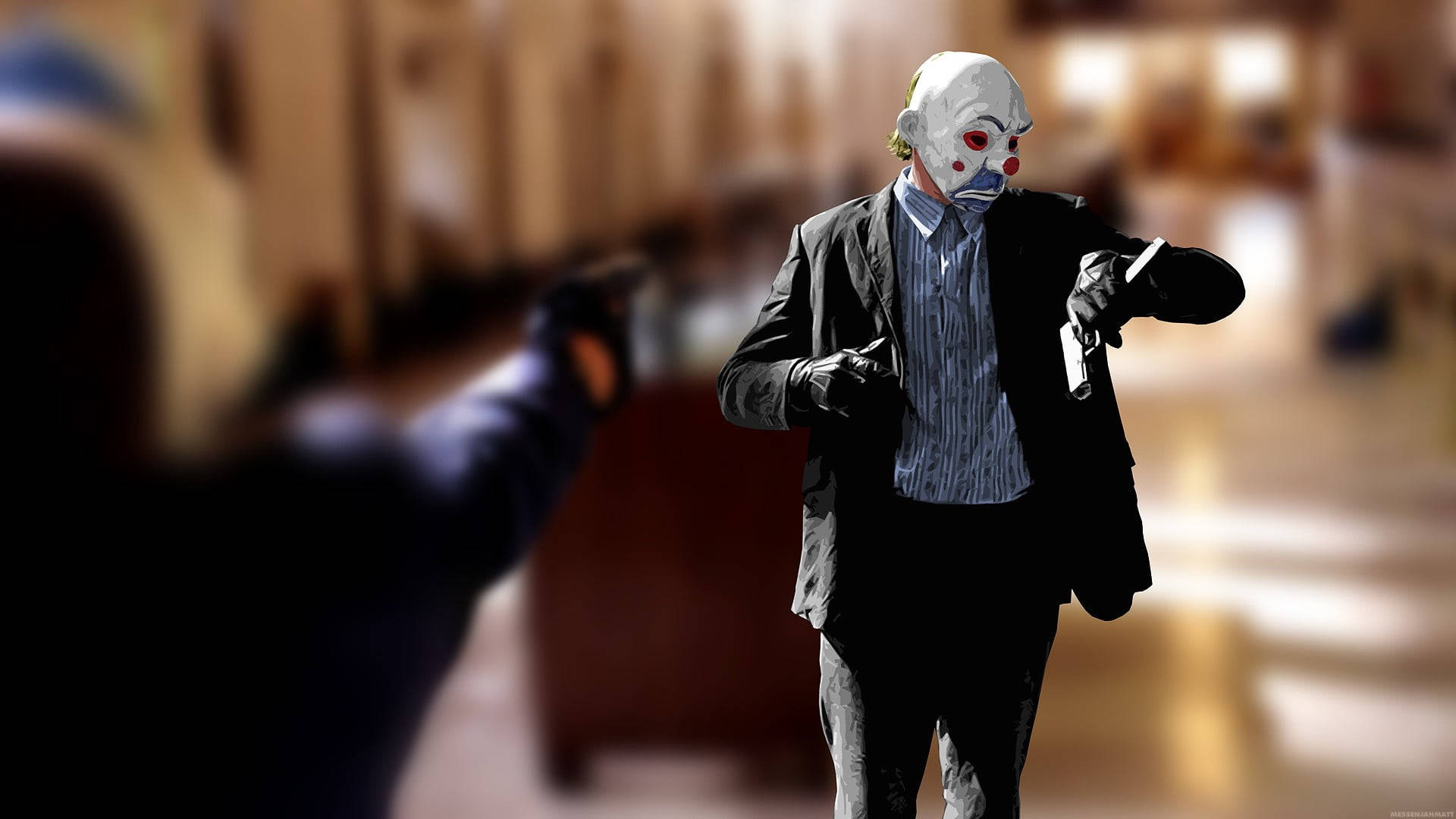 Heath Ledger Joker Bank Heist Background