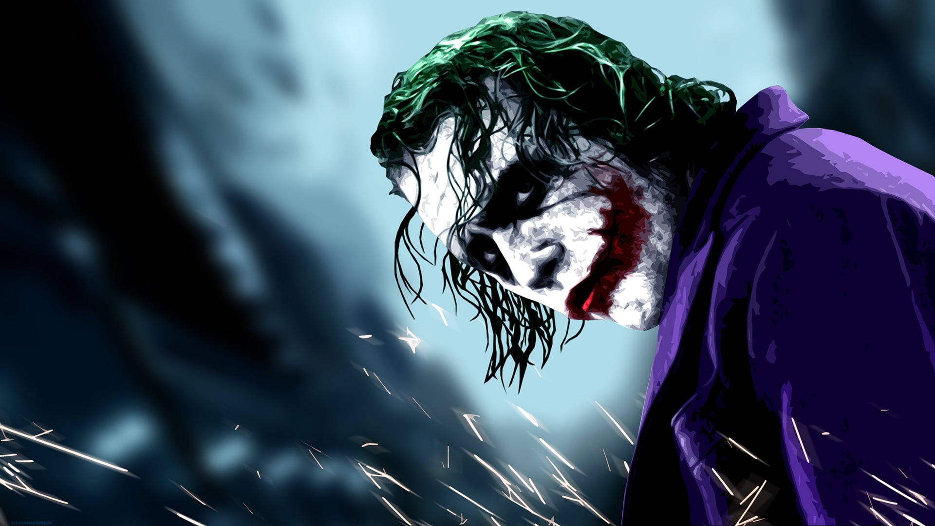 Heath Ledger Joker Face Paint Background