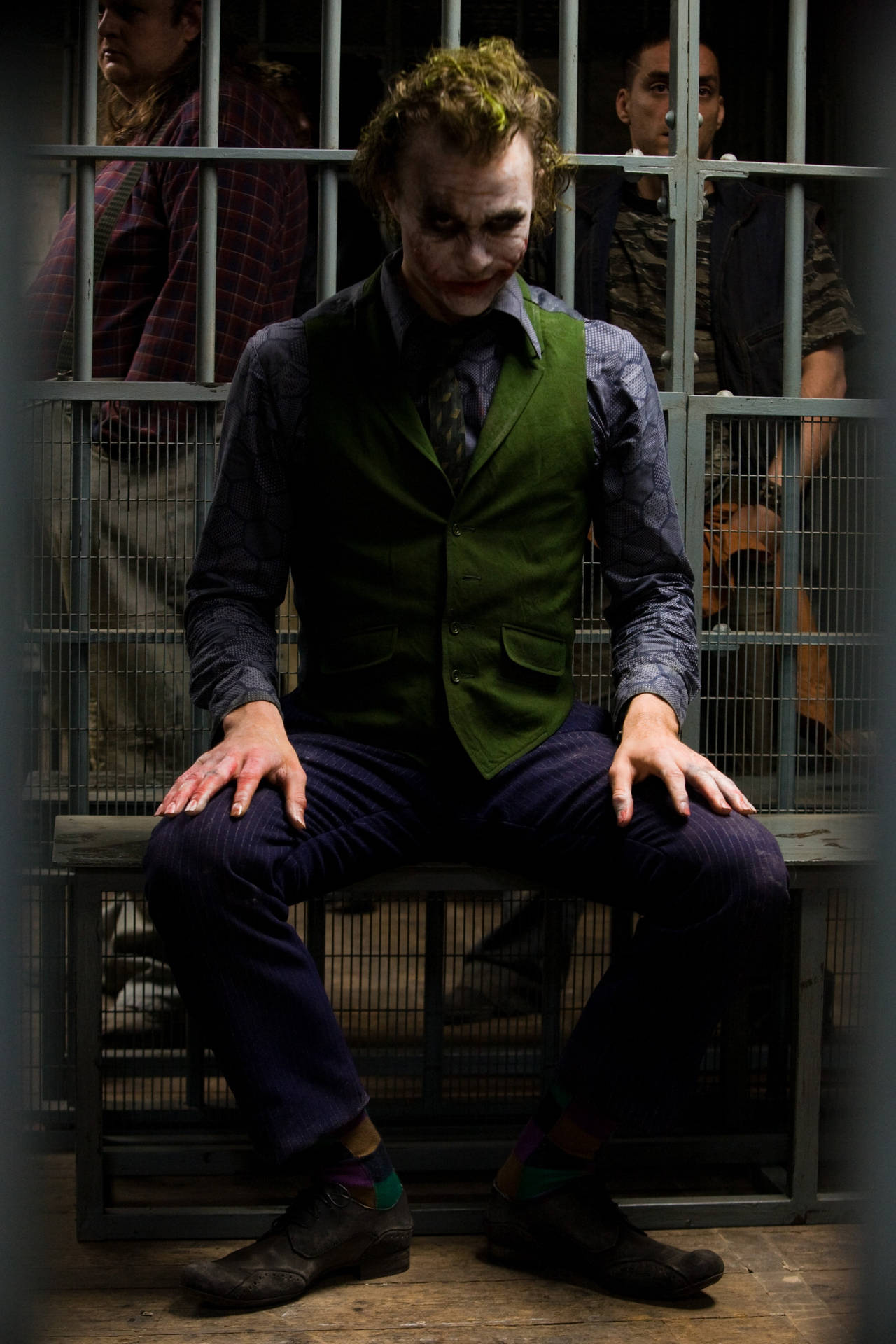Heath Ledger Joker Prison Scene Background