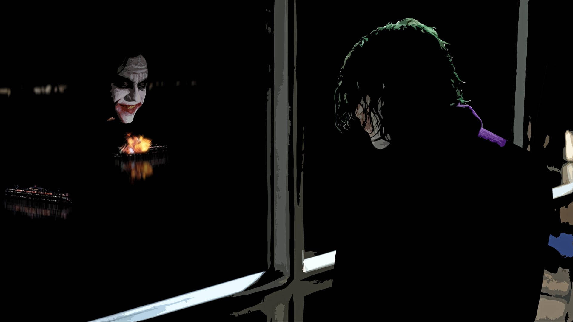 Heath Ledger Joker Reflection Background