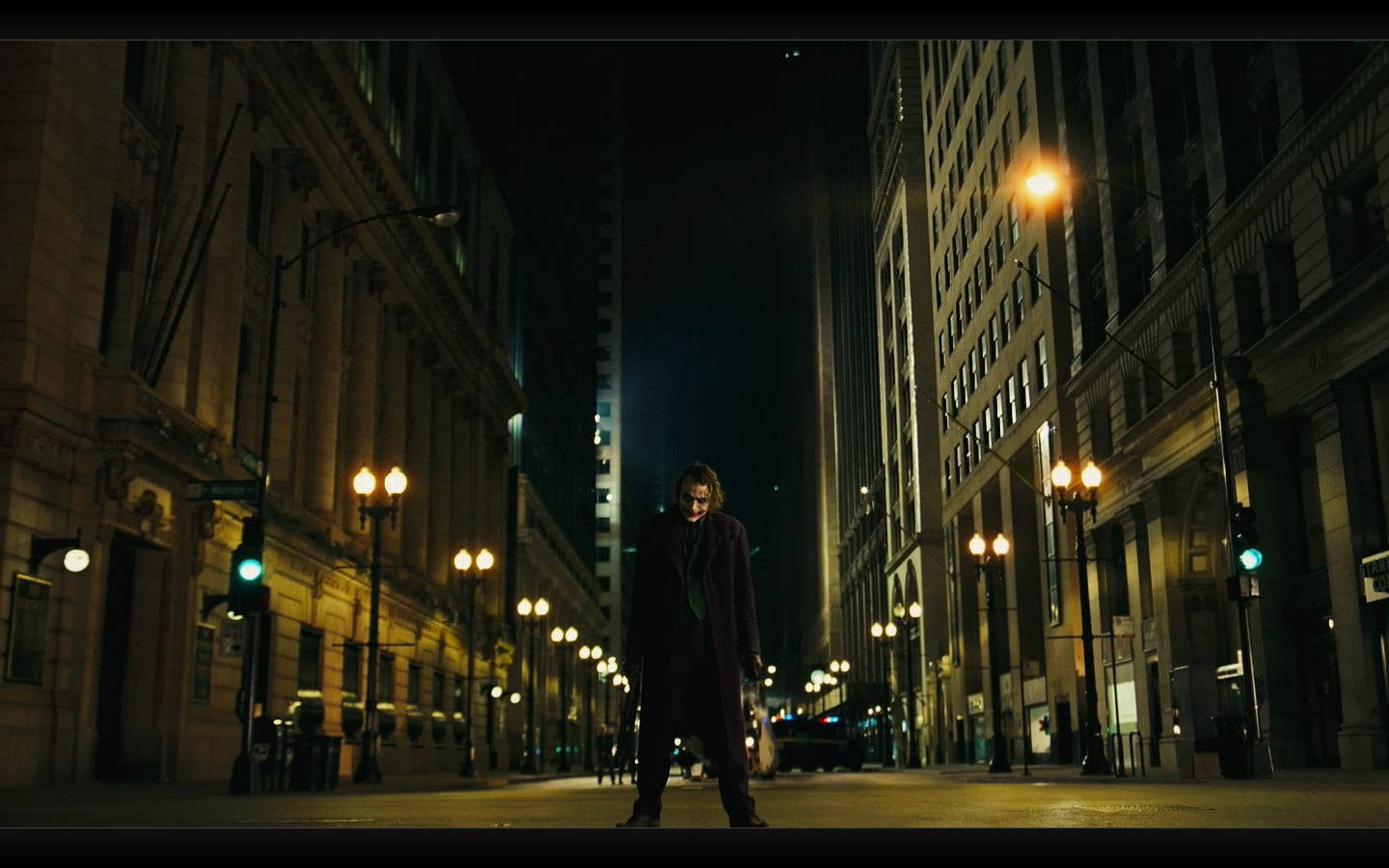 Heath Ledger Joker Street Lights Background