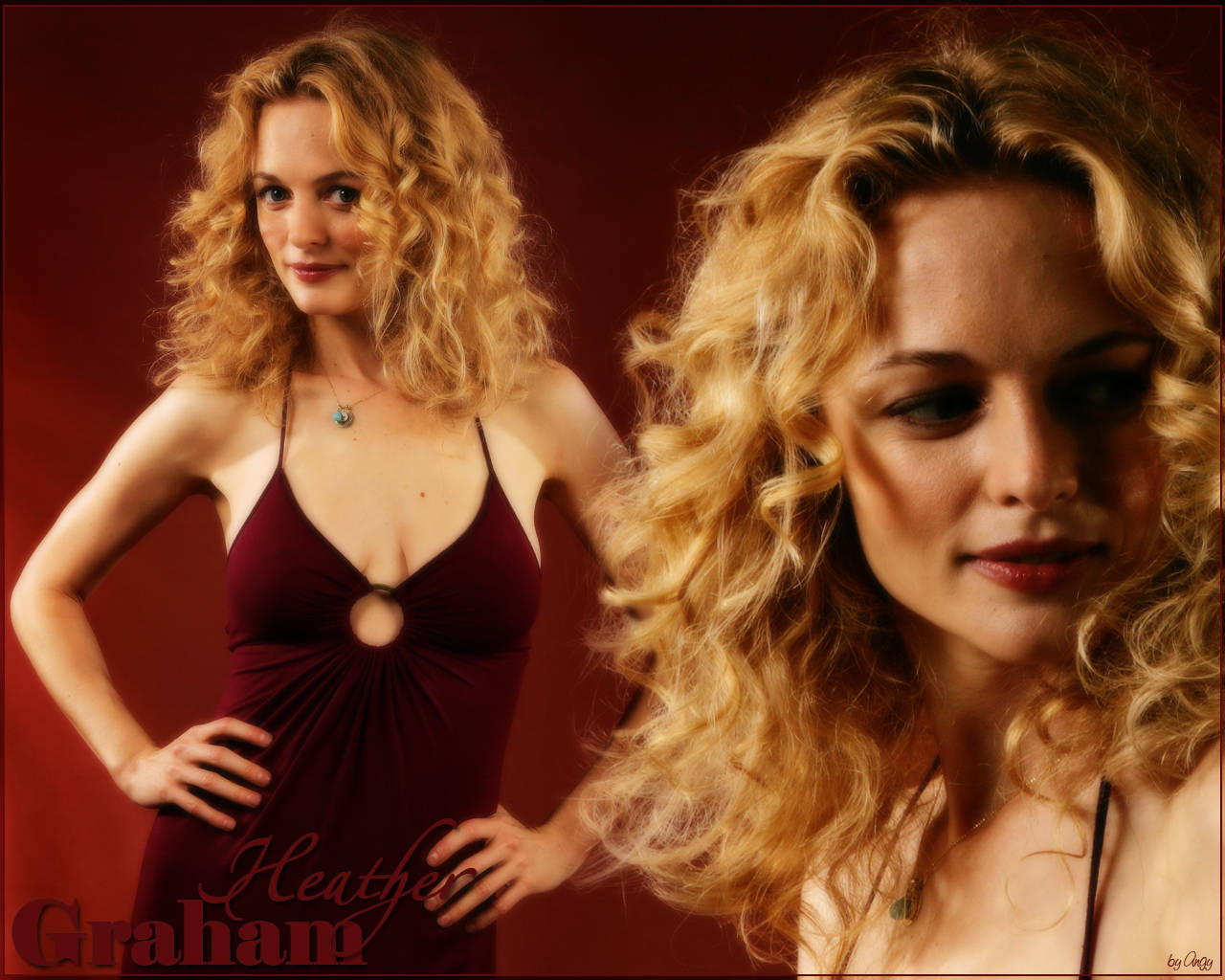 Heather Graham Red Dress Digital Photo Edit Background