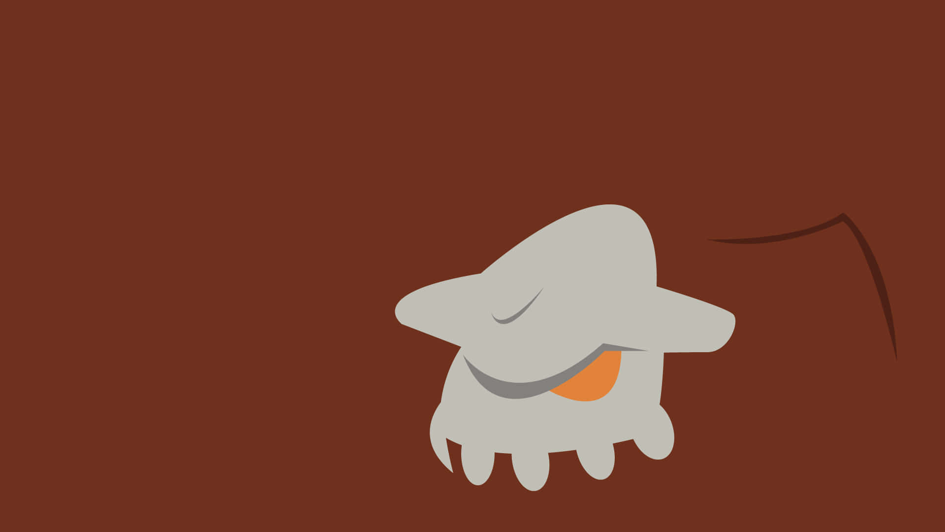 Heatran Pokemon Brown Minimalist Aesthetic Background