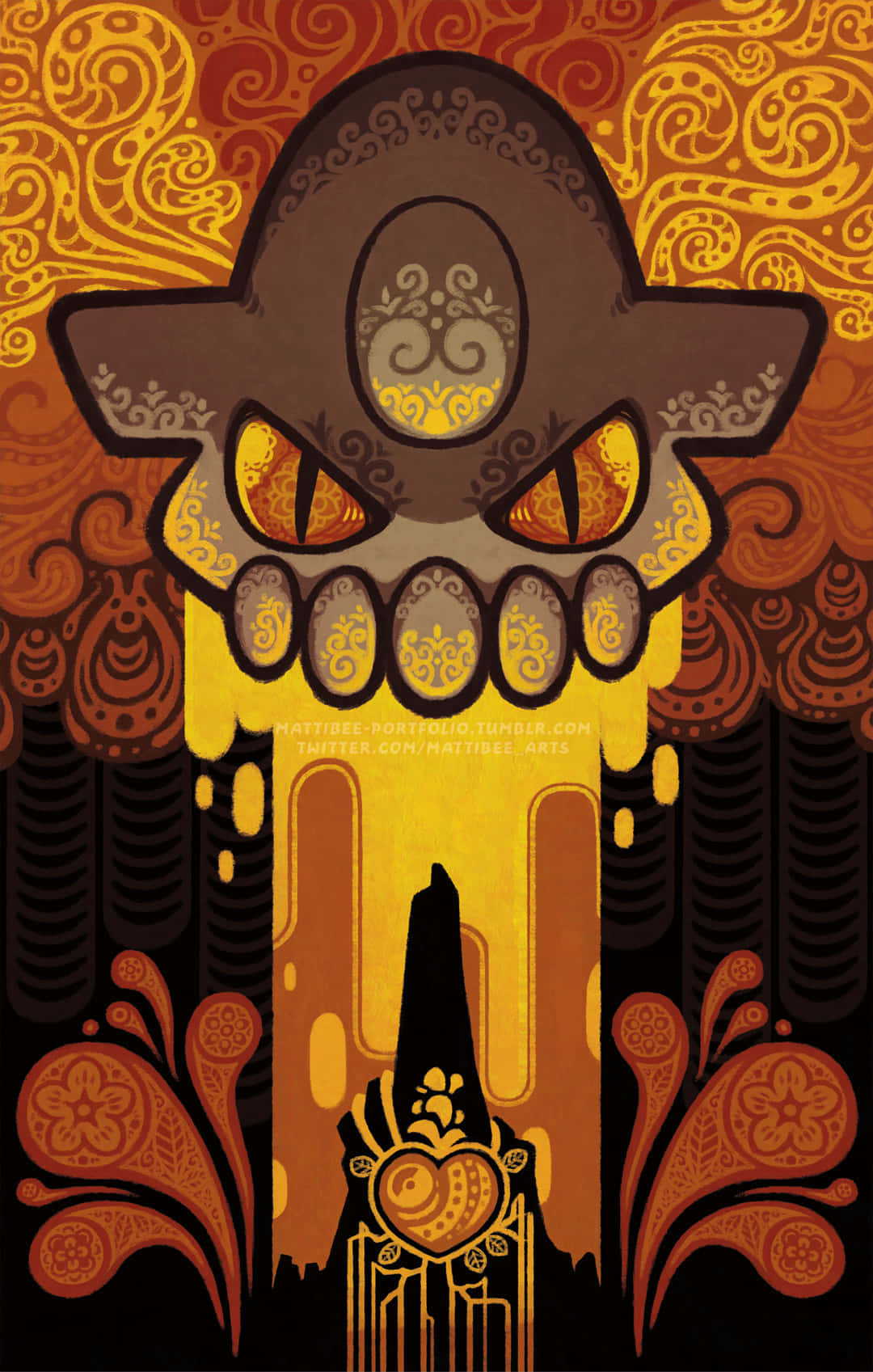 Heatran Pokemon Creative Abstract Illustration Background