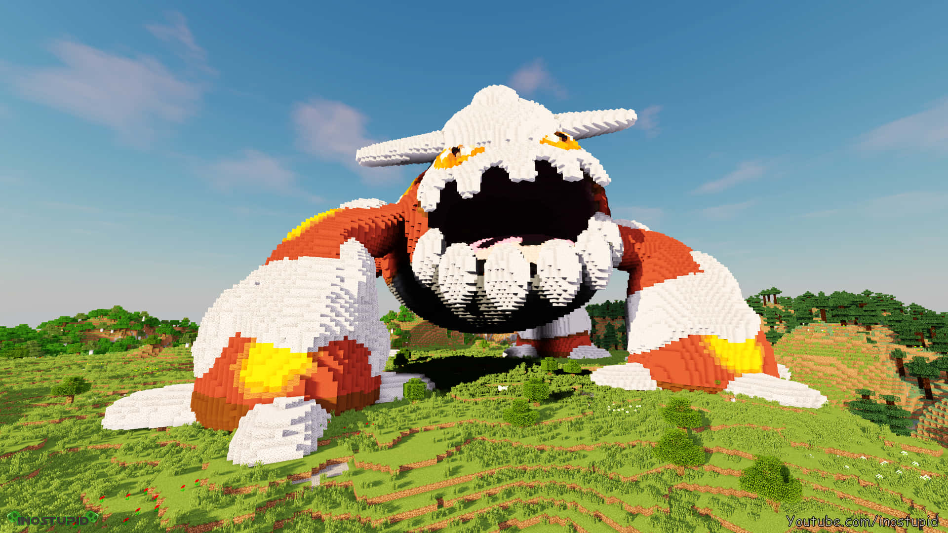 Heatran Pokemon Model In Minecraft Background