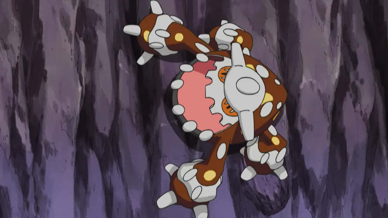Heatran Pokemon On Rocky Terrain Background