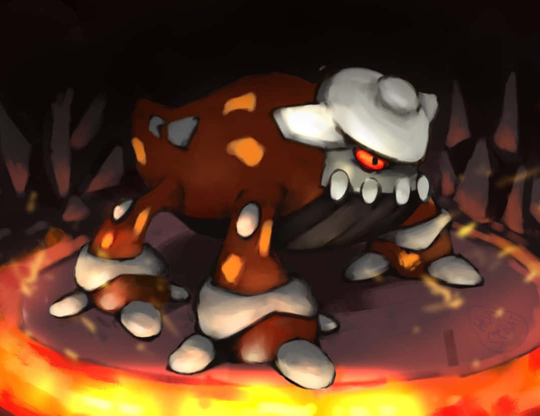 Heatran Pokemon Surrounded By Lava Background
