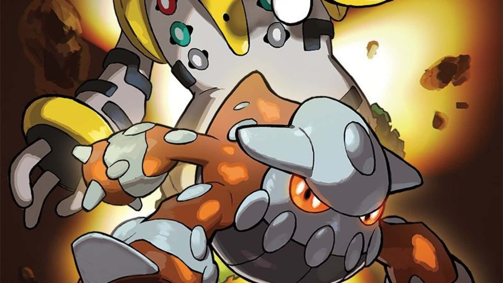 Heatran With Regigigas In Background Background