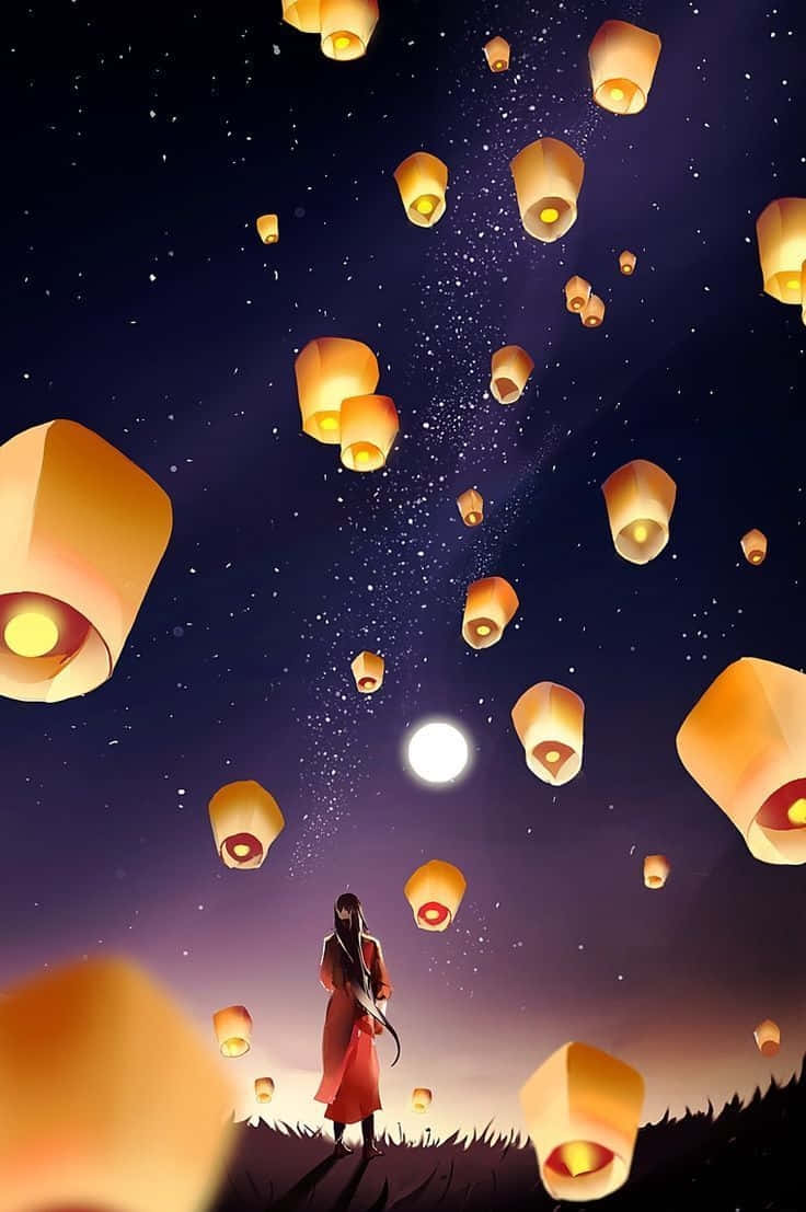 Heaven Officials Blessing Lantern Fly Background