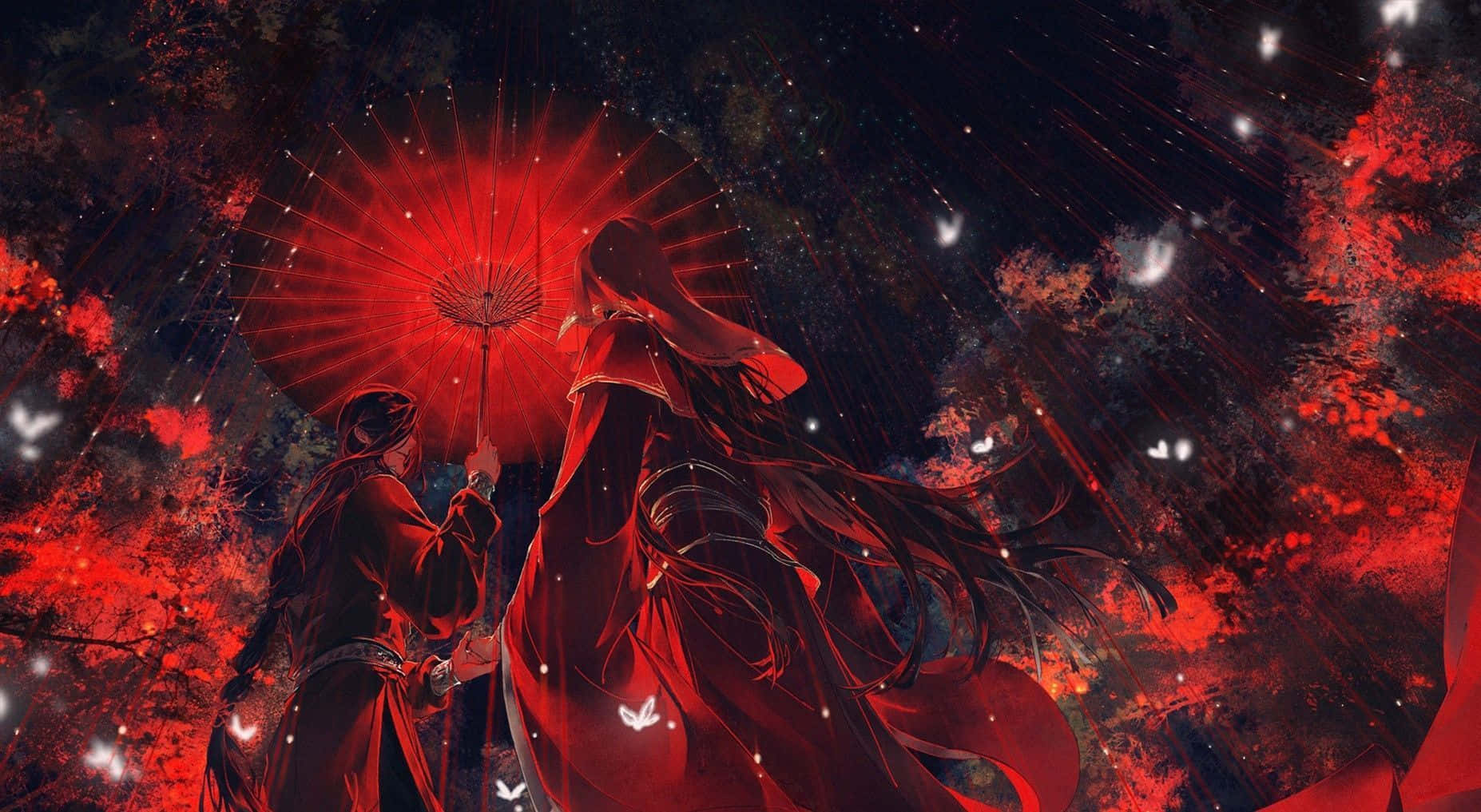 Heaven Officials Blessing Painting Red Background