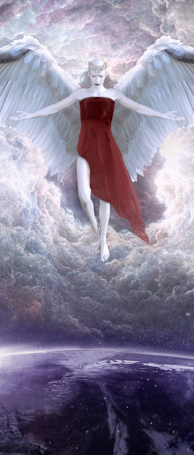 Heavenly Angels Above The Earth Background