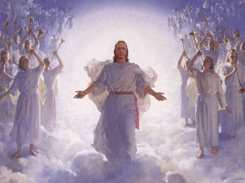 Heavenly Angels Celebrating Jesus Background