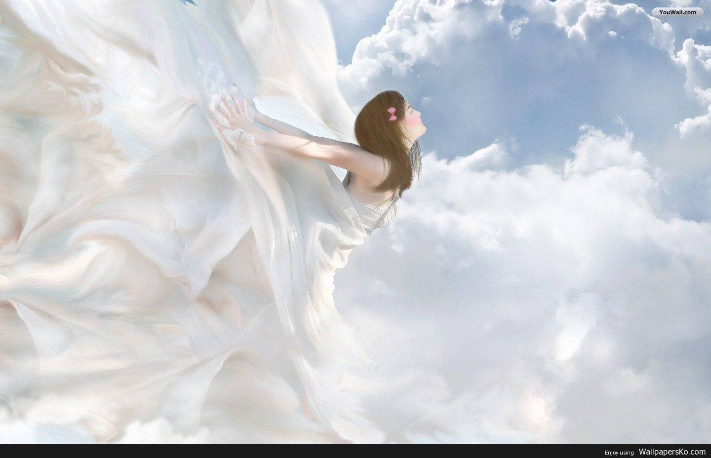 Heavenly Angels Flapping Skirts Background