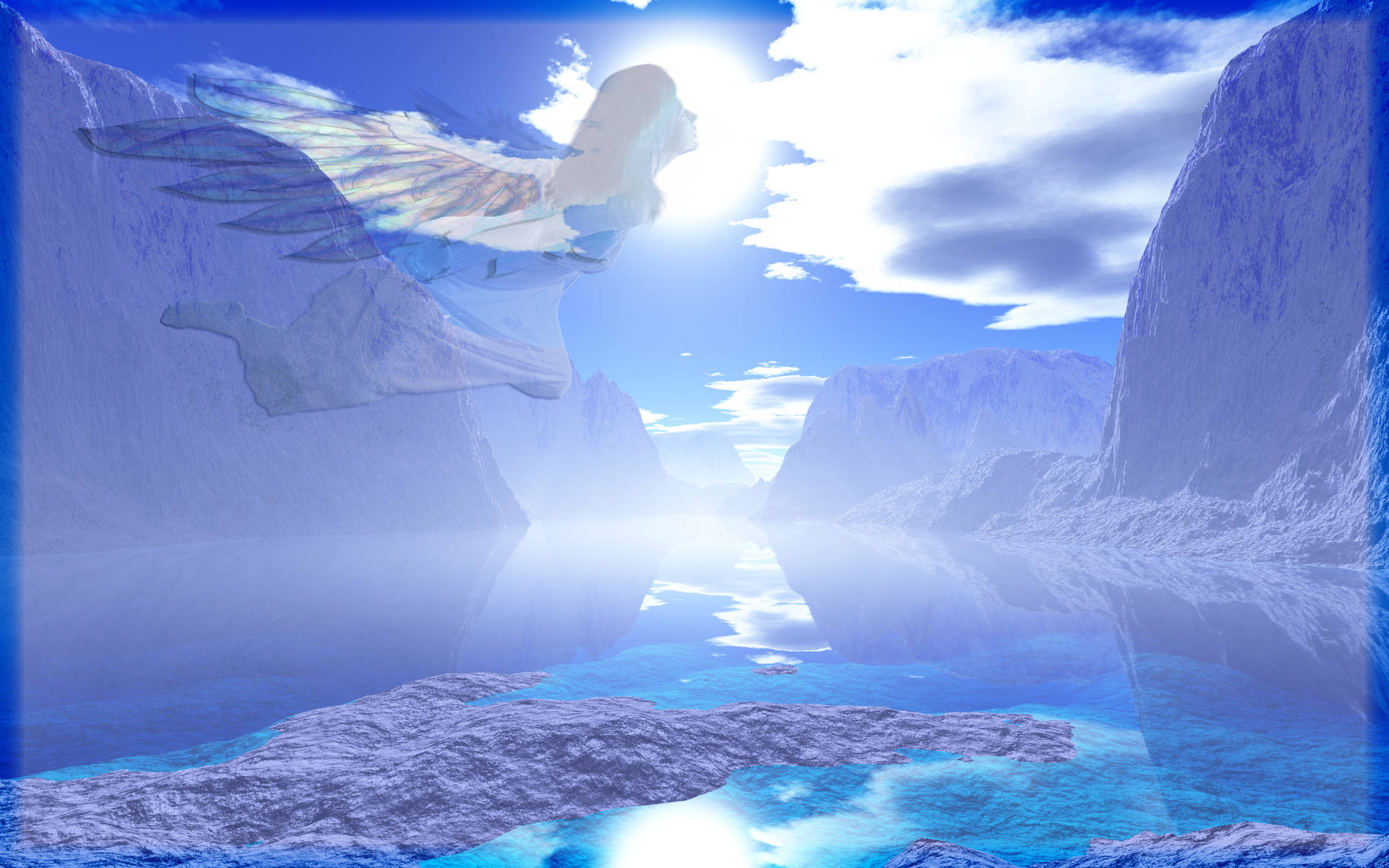 Heavenly Angels In The Sky Background