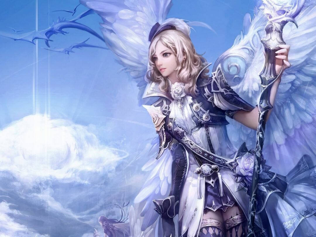 Heavenly Angels With Armor Background