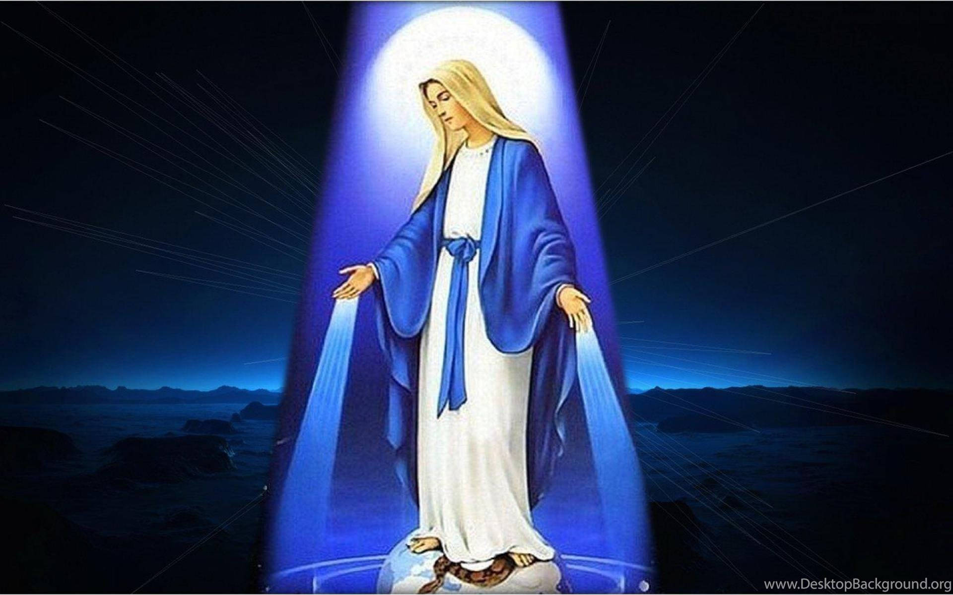 Heavenly Portrait Of Virgin Mary Background