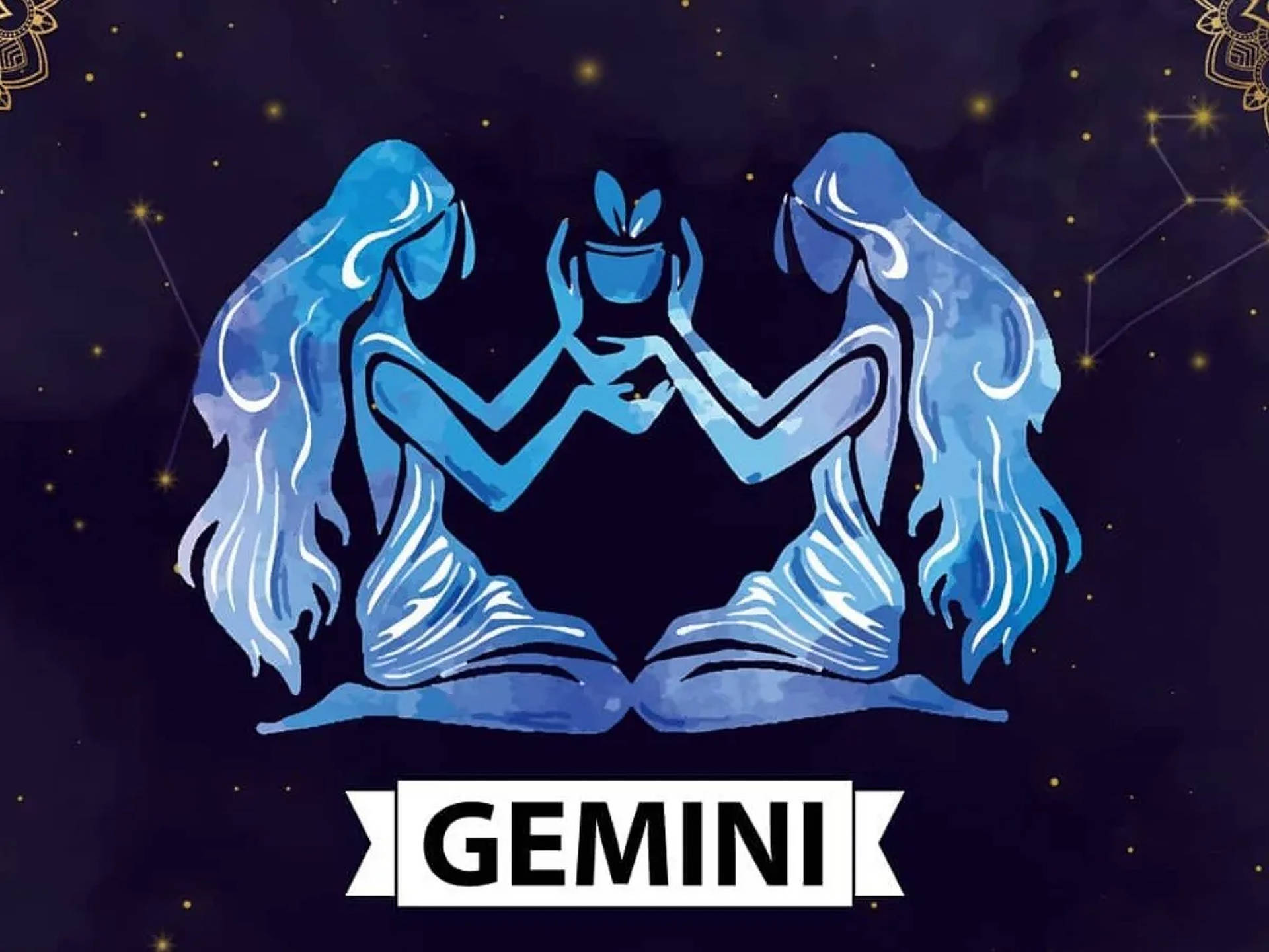 Heavenly Twins - The Gemini Zodiac Background