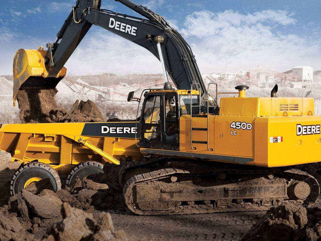 Heavy Duty Yellow Excavator At A Construction Site