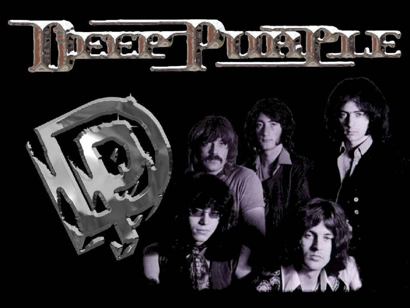 Heavy Metal Group Band Deep Purple With Dark Logo Illustration