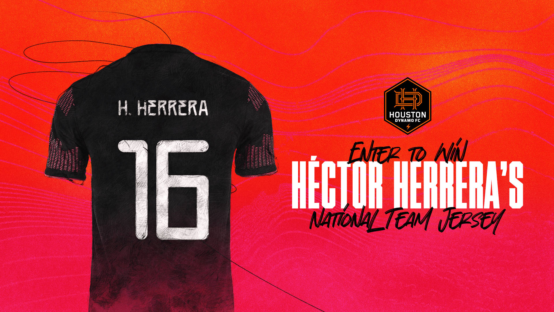 Hector Herrera Captured In Houston Dynamo Team Jersey. Background