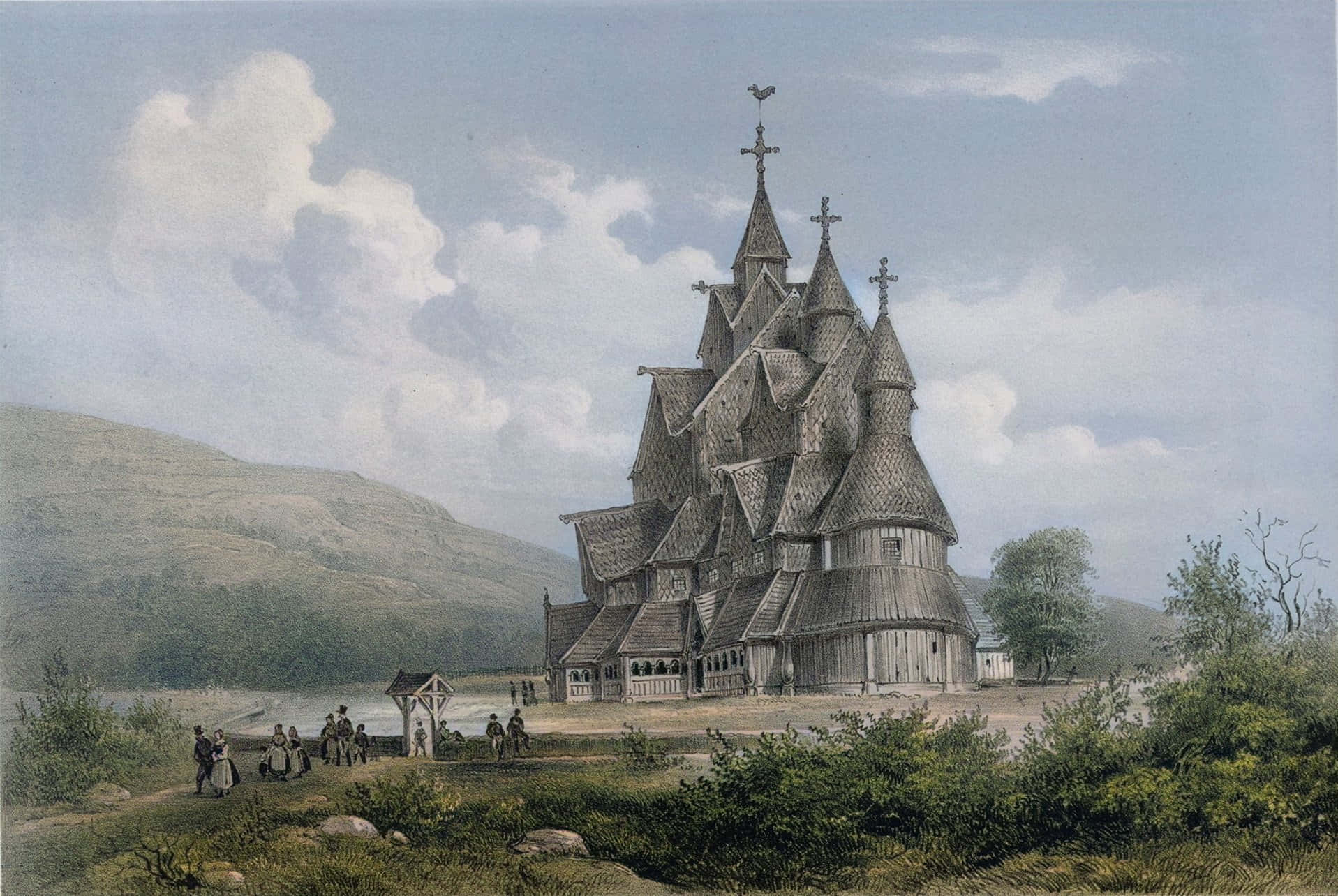 Heddal Stave Church Painting