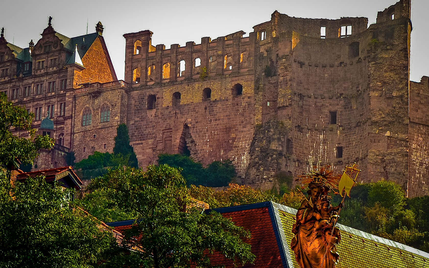 Heidelberg Castle Architectural Design Background