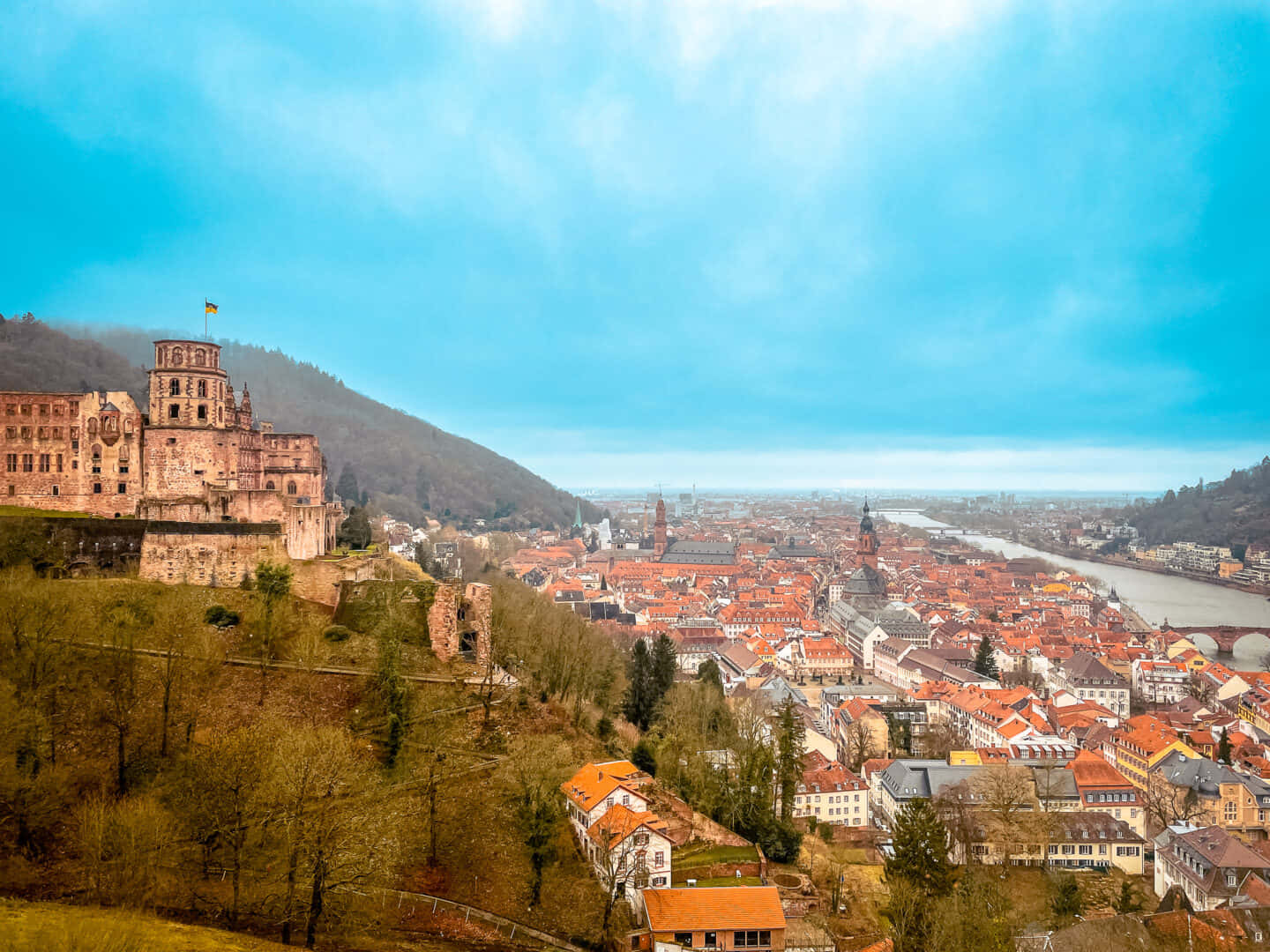 Heidelberg Castle City View Background