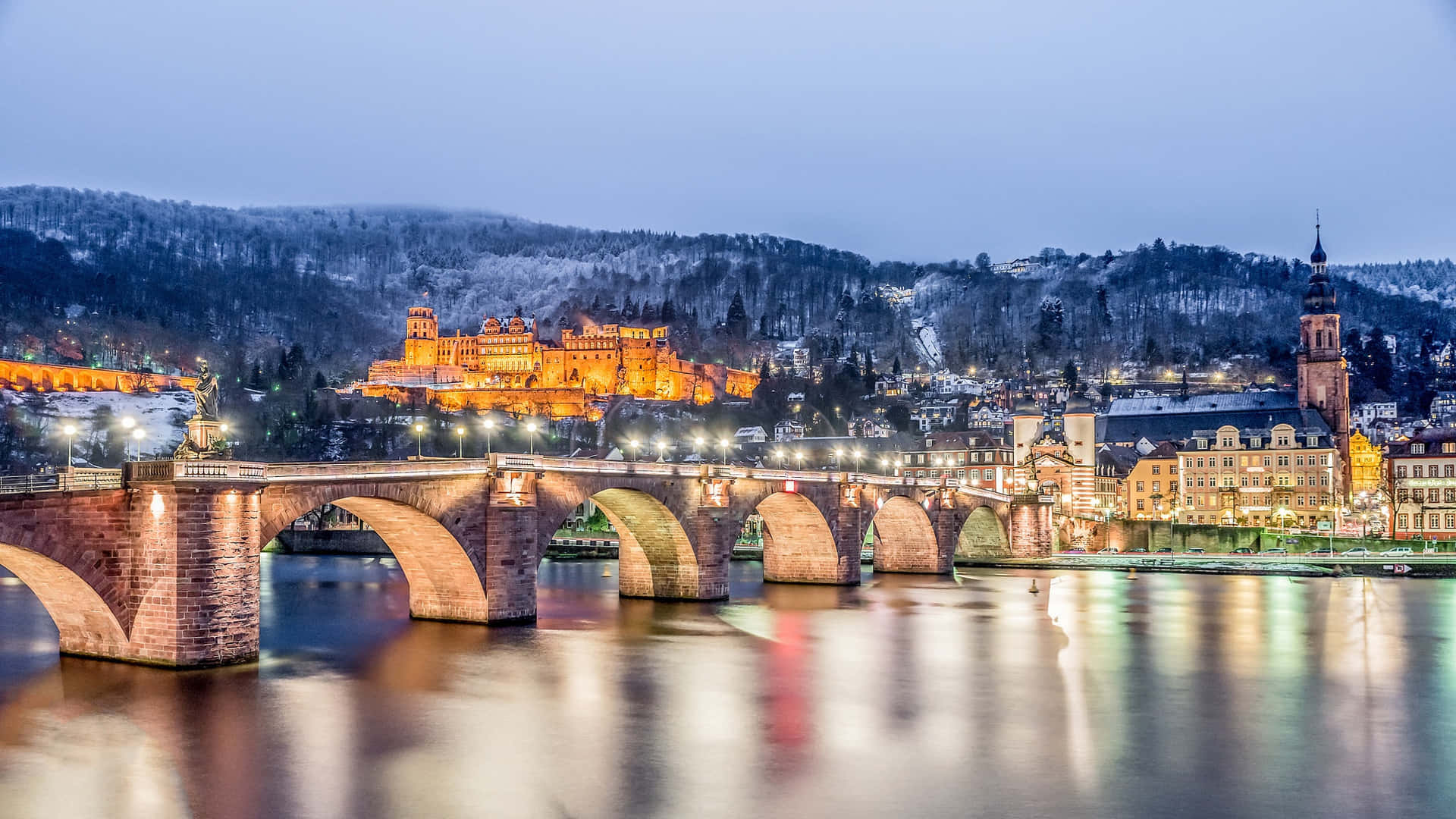 Heidelberg Castle During Winter Background