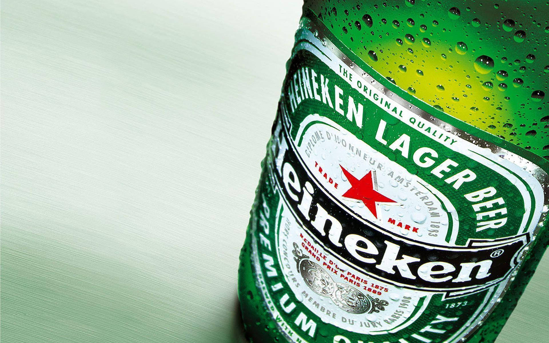 Heineken Lager Beer Bottle Close Up Background