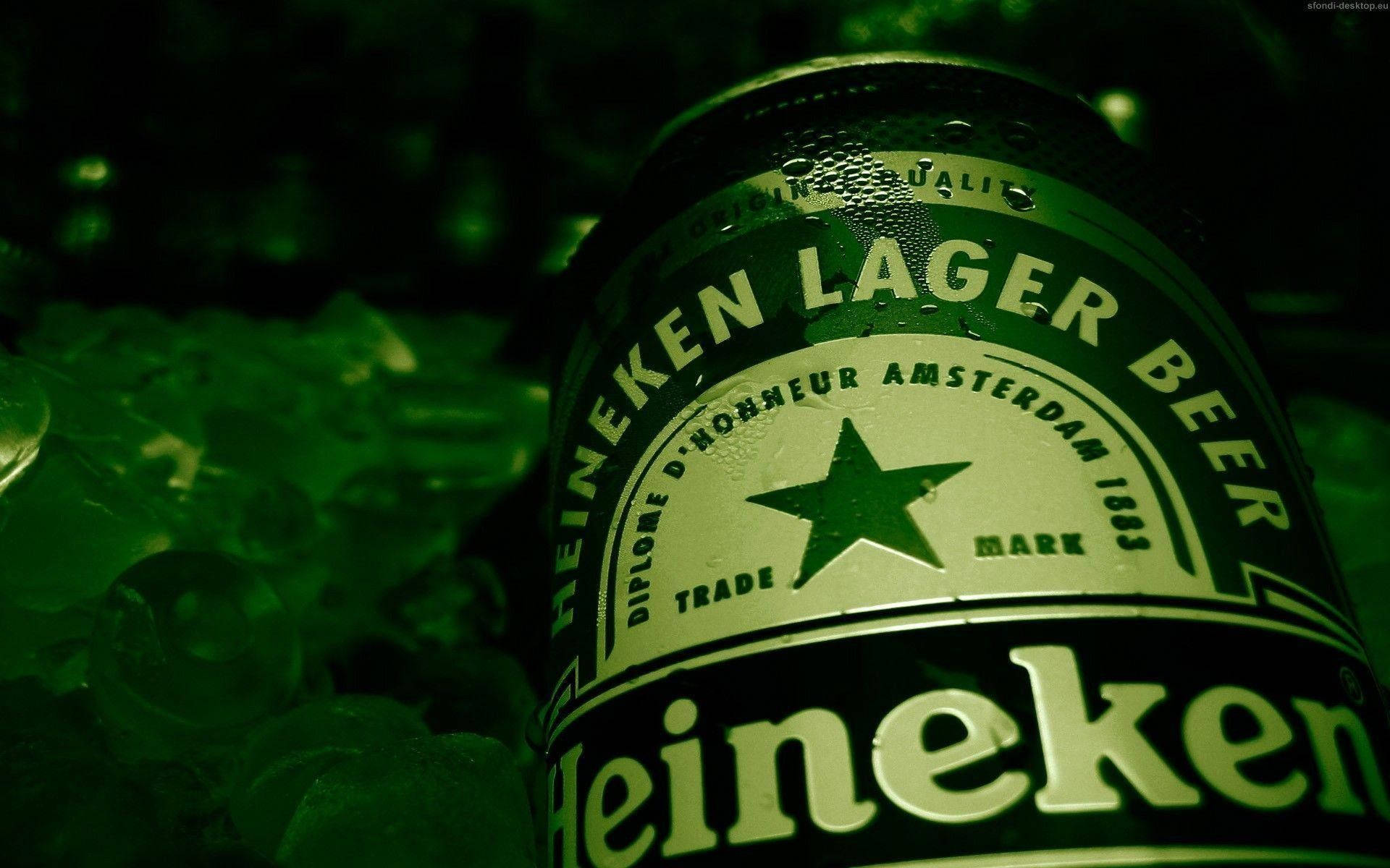 Heineken Lager Beer Can Close Up Background