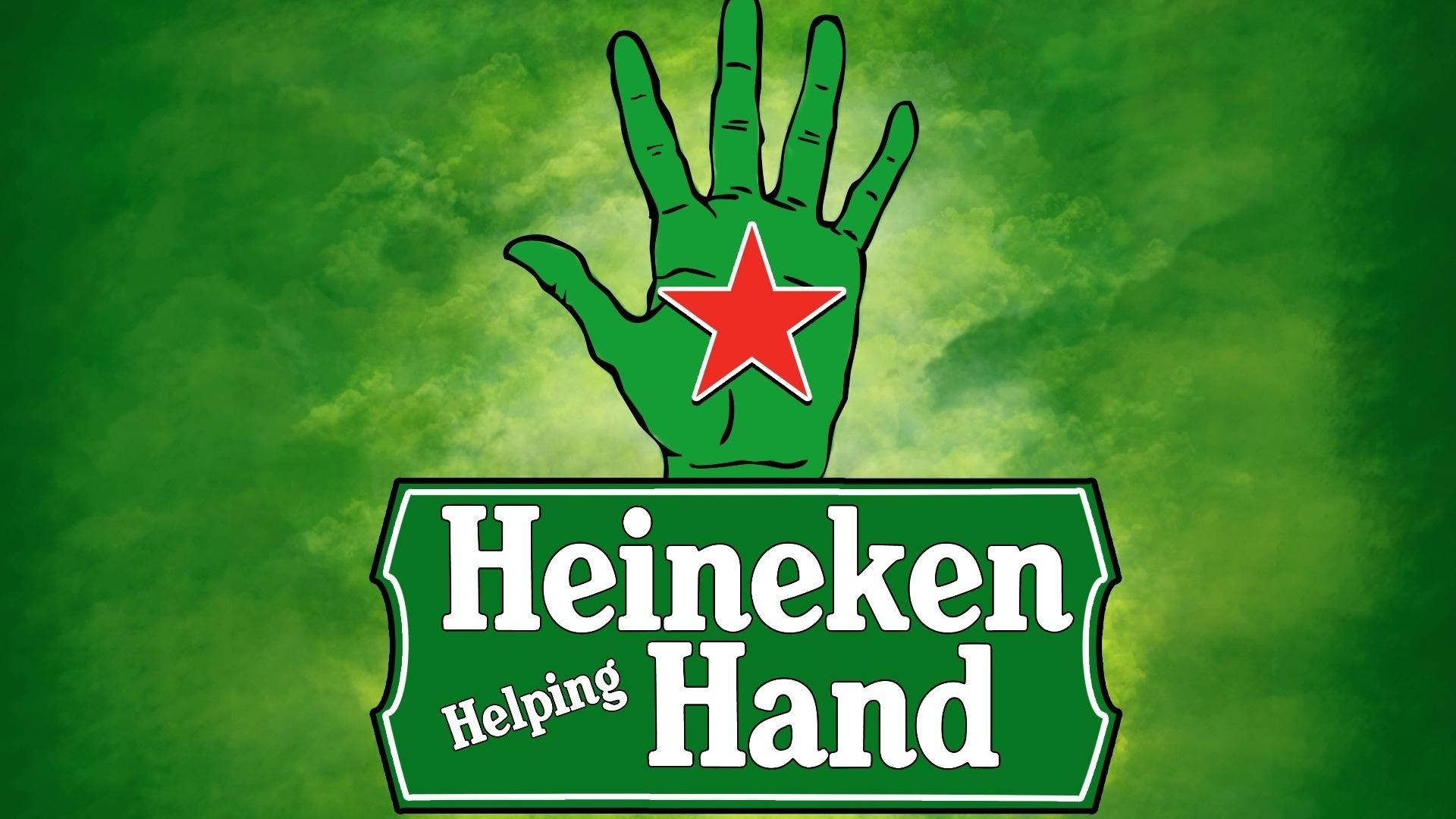 Heineken Lager Beer Helping Hand Logo Background