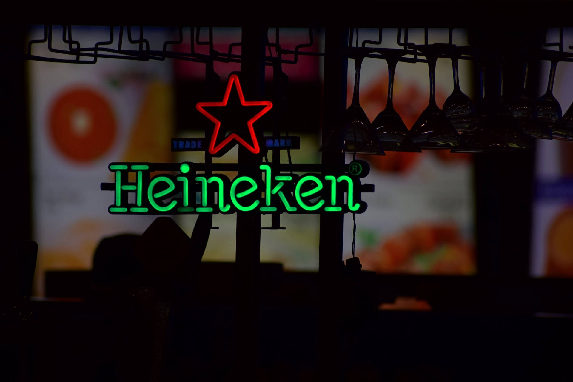 Heineken Lager Beer Neon Signage Background