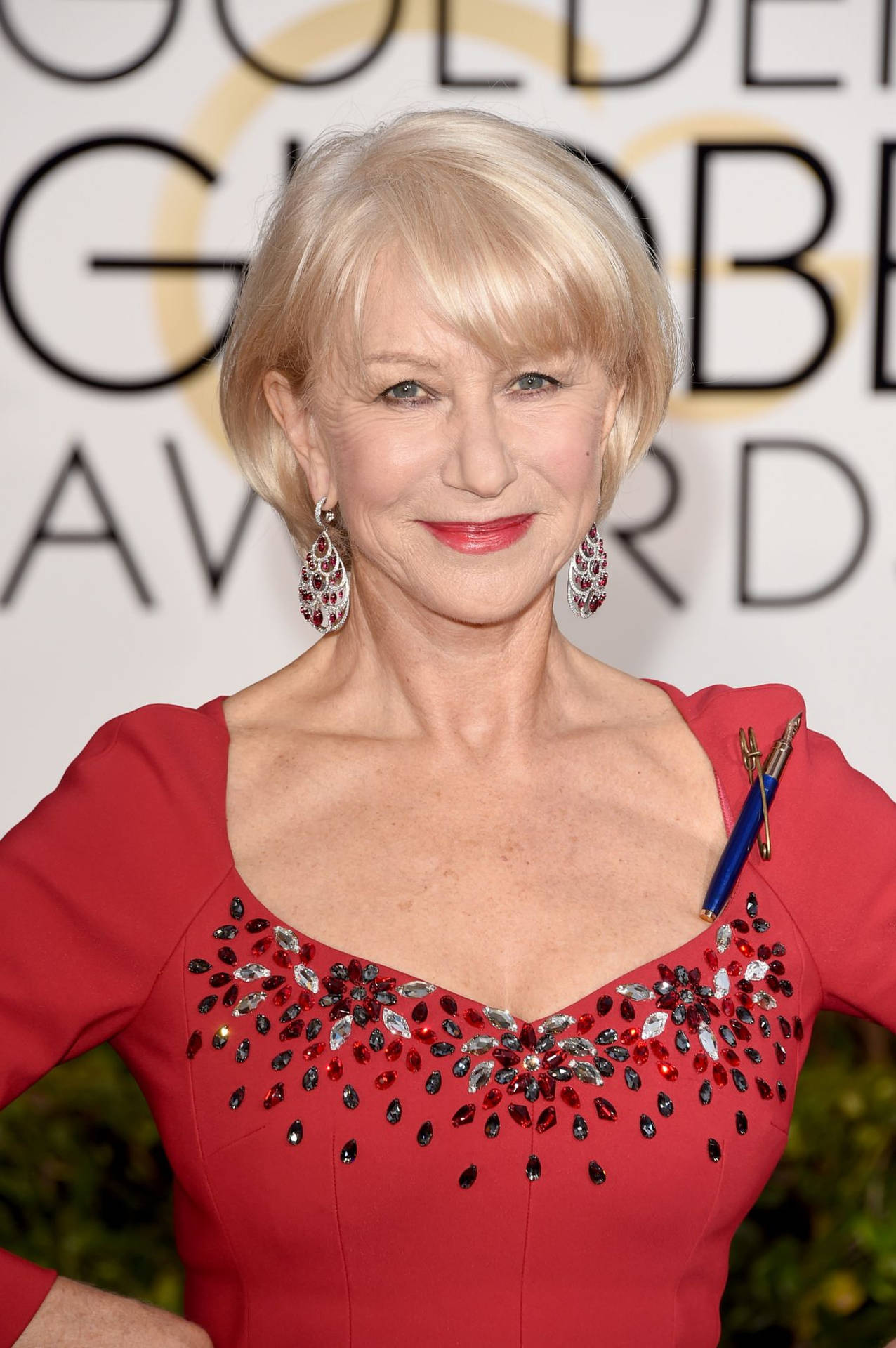 Helen Mirren Attends Golden Globes Awards Background