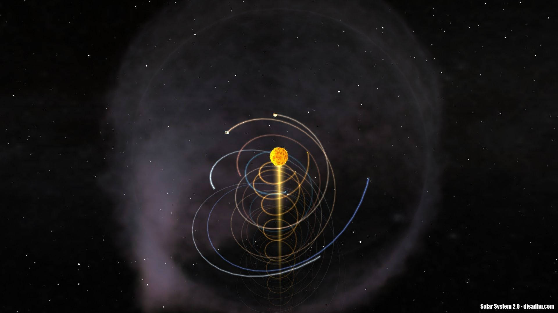 Helical Model Solar System Background