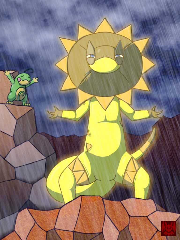 Heliolisk Under The Rain Background