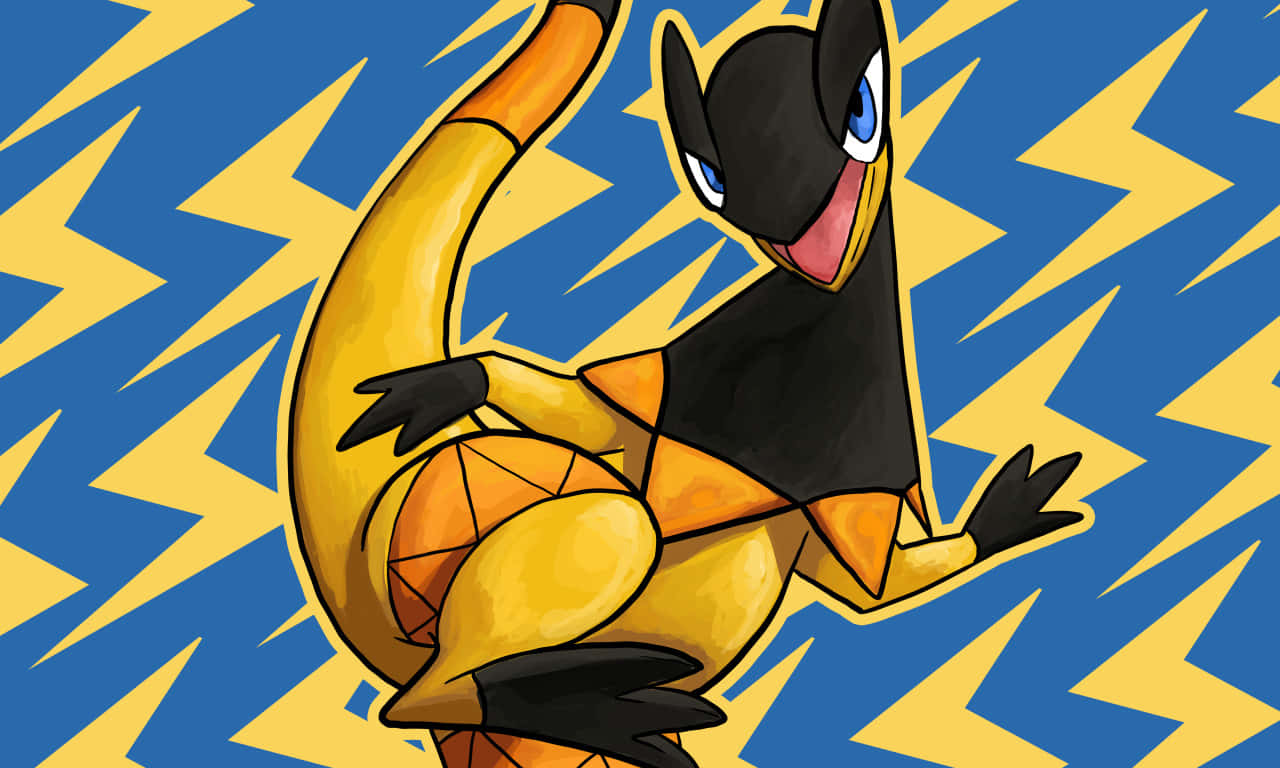 Heliolisk With Thunderbolt Pattern Background