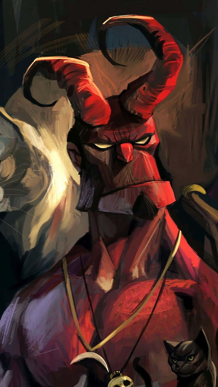 Hellboy Artistic Portrait Background