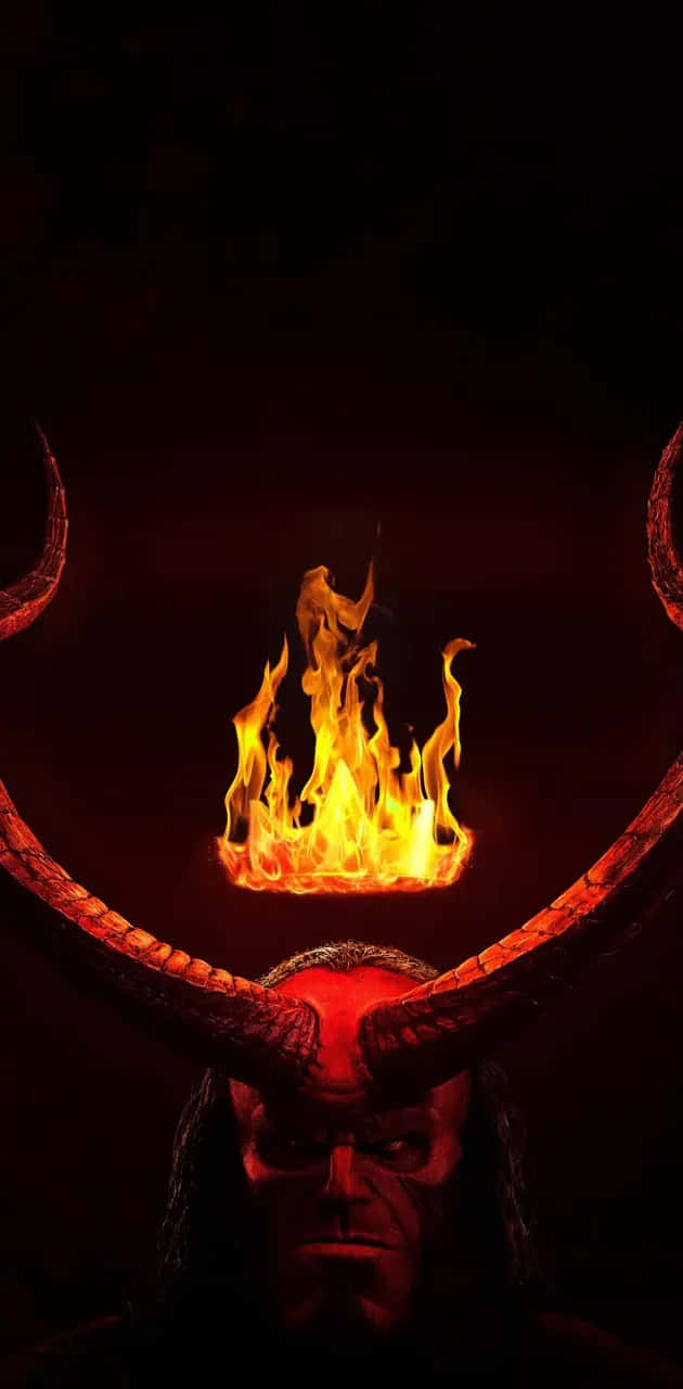 Hellboy Flaming Crown Portrait Background