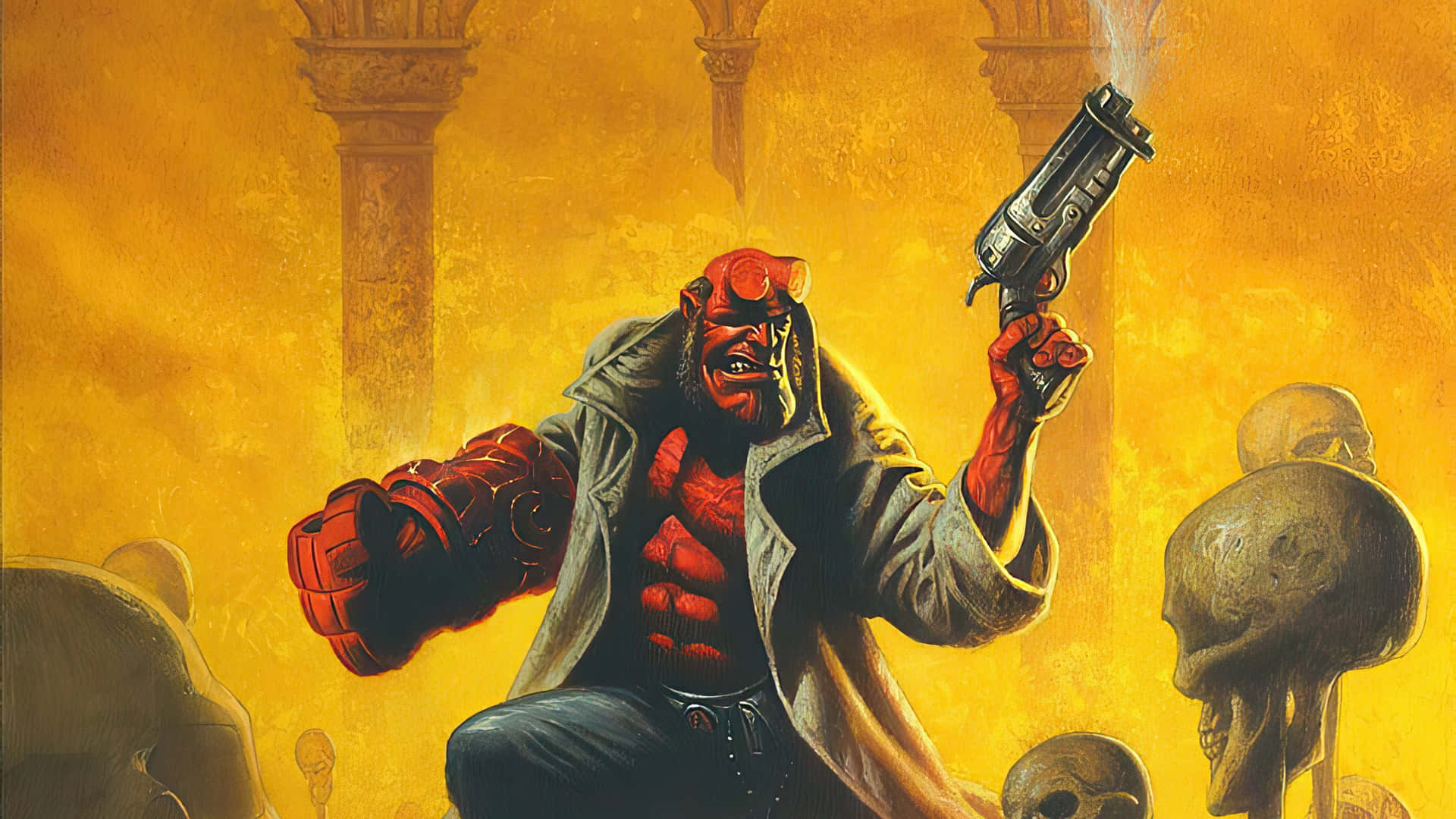 Hellboy_ Heroic_ Pose_ Artwork Background