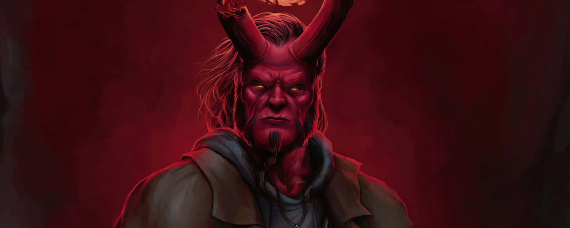 Hellboy Intense Gaze Background