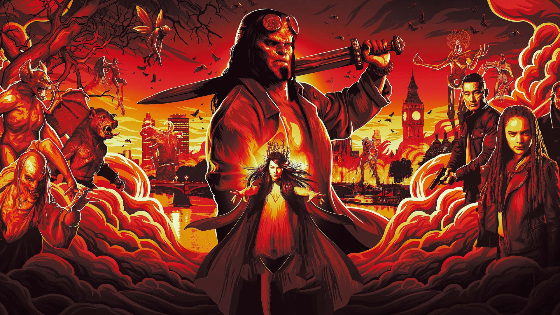 Hellboy Red Apocalypse Artwork Background