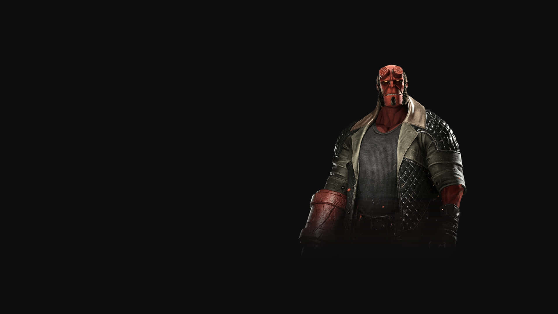 Hellboy_ Standing_ Against_ Black_ Background