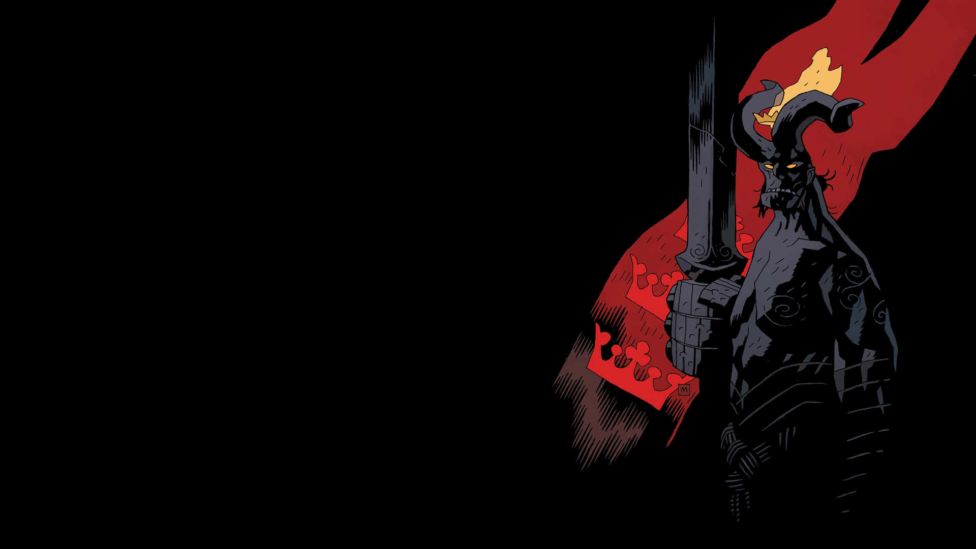 Hellboy_with_ Sword_ Illustration Background