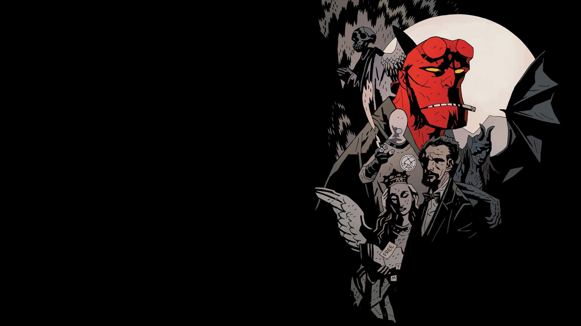 Hellboyand Team Comic Artwork Background