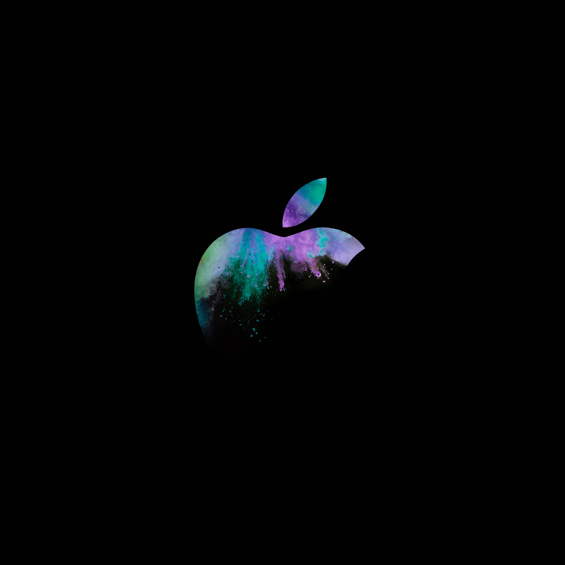 Hello Again Green Purple Apple Logo Background