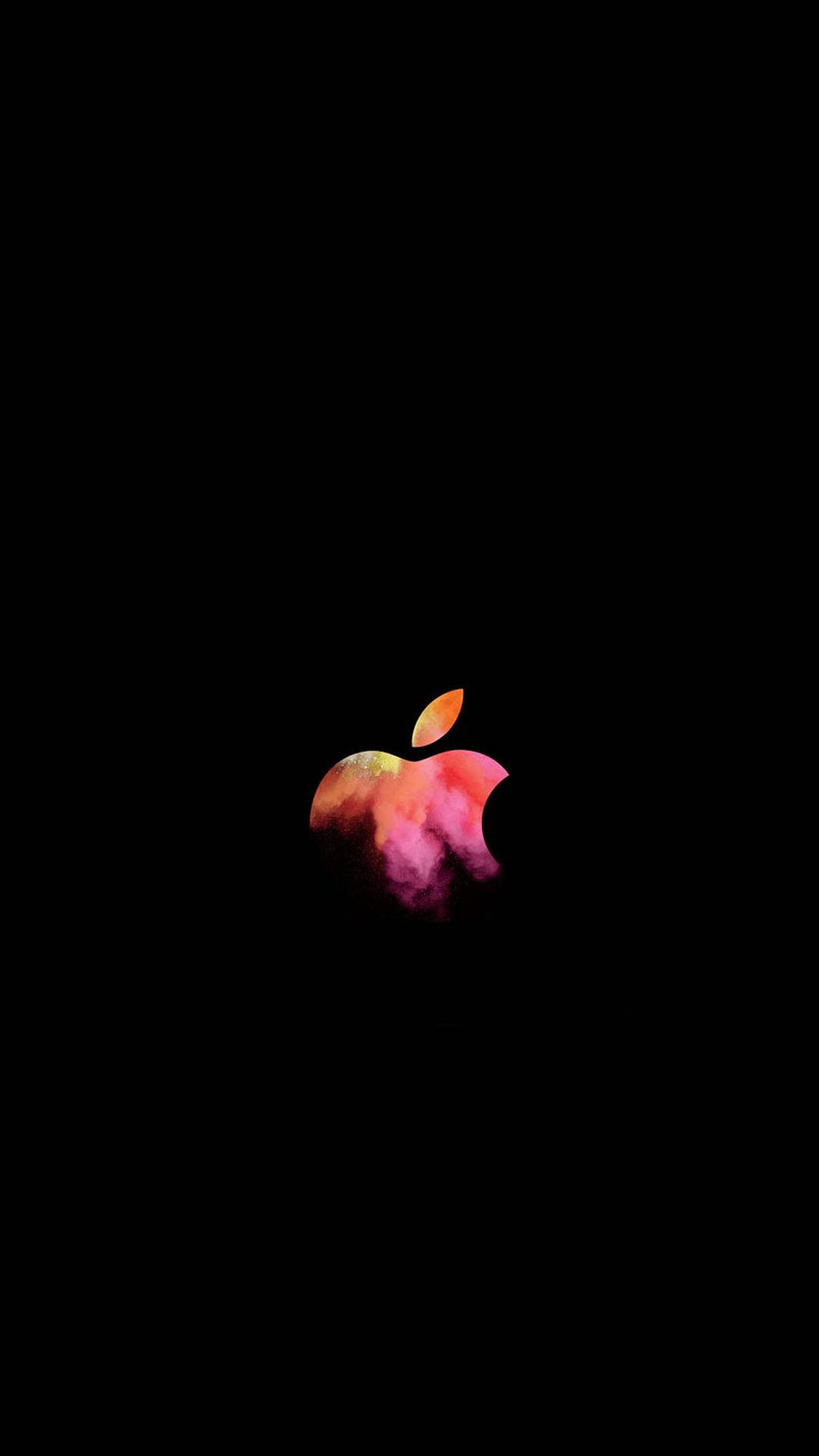 Hello Again Pink Orange Apple Logo Background